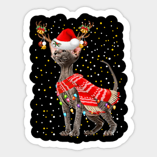 Peterbald Cat Christmas Sticker